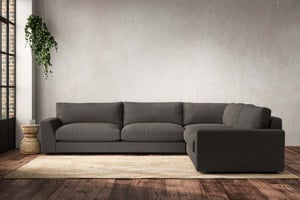 nkuku Guddu Right Hand Corner Sofa | Make To Order | Grand | Brera Linen Granite