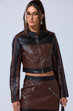 AKIRA No Pictures Please Cropped Moto | Black | Size Large