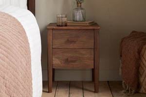 nkuku Anbu Acacia Bedside Table | Bedroom Furniture | One Size | Washed Walnut