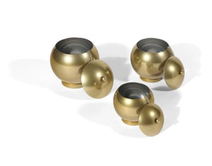 QE Home Eseld Metal Jars (Set of 3), Gold