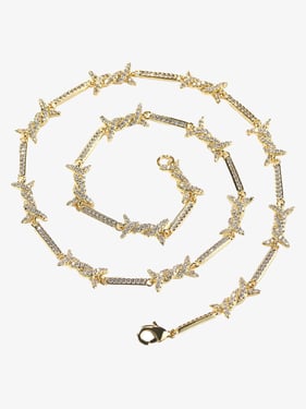 Zircon Thorn Copper Necklace - Gold / ONE SIZE