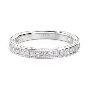 Jeulia Vintage Flower Engraved Eternity Ring for Women