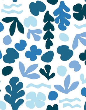 Sea Garden' Wallpaper by Tea Collection - Blue - Traditional / 27 in. x 27 ft.