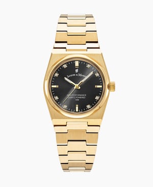 Horizon Ladies 31mm Three-hands Date Gold-tone Black dial Stainless steel swiss watch - 31mm