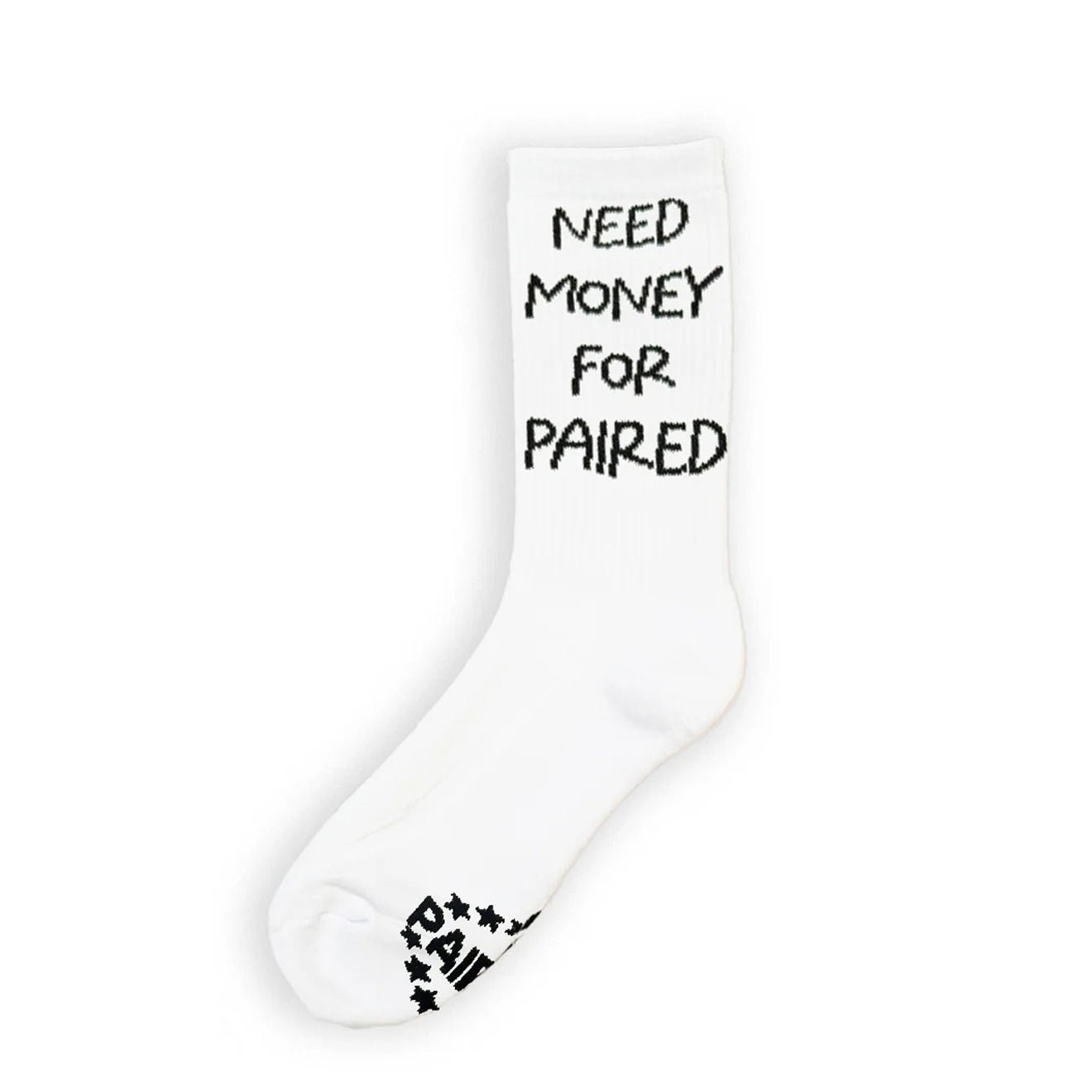 Paired Need Money Sock White