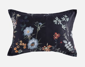 QE Home Sarita Pillow Sham, Floral, Black, King