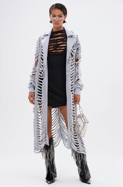 AKIRA Cut It Out French Terry Trench Coat | Size 1X/2X