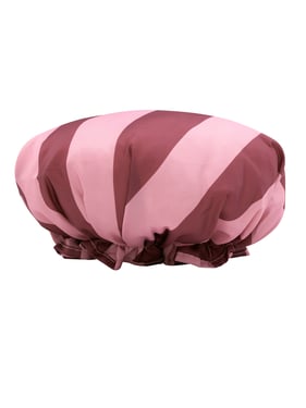 Shower Cap Pink Stripe - ONE SIZE / Pink