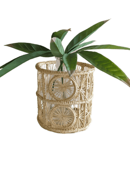 Moonlight Handwoven Iraca Candle Sleeve - Medium (5"X5")