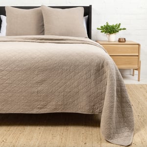 Huntington Cotton Queen Coverlet   Taupe