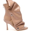 AKIRA Azalea Wang Birdsong Snap Open-Toe Bootie In Mocha | Brown | Size 10