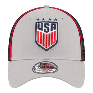 Men's New Era USWNT 39Thirty Grey Mesh Hat / L/XL