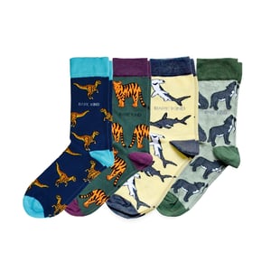 Ferociously Adorable Bamboo Socks Bundle of 4 | UK Adult 7-11