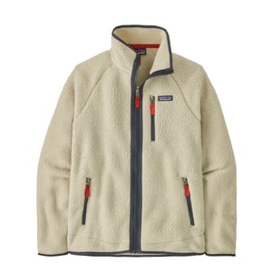 Patagonia Retro Pile Fleece Jacket Pelican w/Smolder Blue