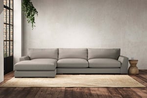 nkuku Guddu Left Hand Chaise Sofa | Make To Order | Grand | Recycled Cotton Flax