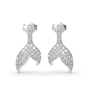 Jeulia "Dancing by the Moonlight" Sterling Silver Mermaid Tail Earrings