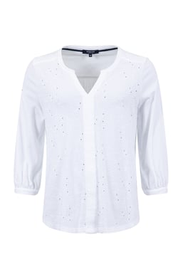 Weird Fish Mabel Broidery 3/4 Sleeve Top White Size 8
