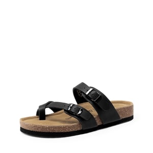 DREAM PAIRS Women   s Slip On Sandals with Arch Support