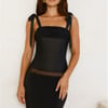 Harriet Loves Satin Top Black