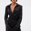 AKIRA Down For Whatever Button Down Bodysuit | Black | Size 1X