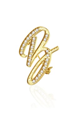 Cicy Bell Womens Letter B Gold Brooch Pins - Letter B