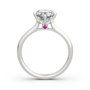 Jeulia Fork Design Round Cut Sterling Silver Ring