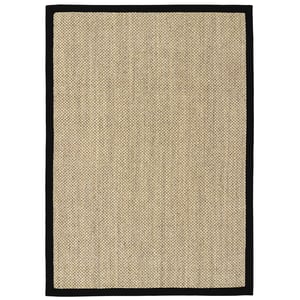 Sisal Light Beige with Black Border Rug - 80x150cm