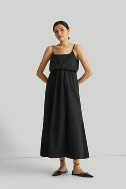 Strappy Maxi Dress in Black - Black / M