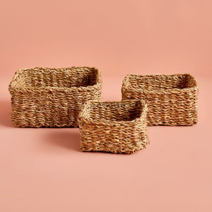 Kiara Wicker Square Decorative Basket - 10"×10"×5"