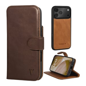 iPhone 17 Pro Max Leather Case (with Detachable Cover & MagSafe Compatible) - TORRO Signature / Dark Brown