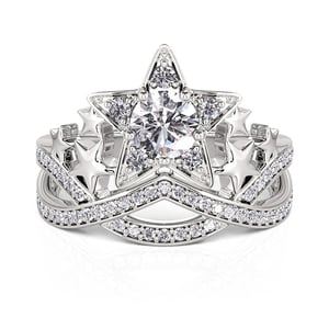 Jeulia "Christmas Gift" Nature Fashion Star Ring Sterling Sliver