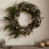 nkuku Adiela Wreath | Christmas Decorations | One Size | Natural & Moss