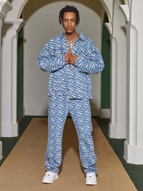 Thesupermade High Street Versatile Denim Set-1719 - Blue / 3XL / Set