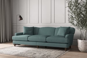 nkuku Deni Sofa | Make To Order | Super Grand | Recycled Cotton Airforce