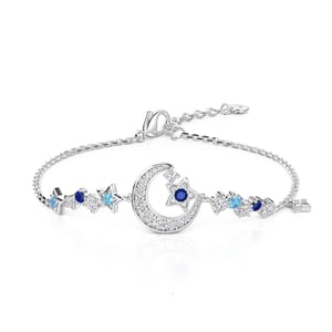 Jeulia Luna Astra Moon and Star Charm Bracelet