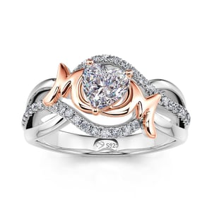 Jeulia "Mother Love Shines" Mom Heart Sterling Silver Women's Band