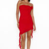 Tango Tease Strapless Mesh Mini Dress Red