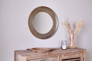 nkuku Yakira Mirror | Mirrors | Small | Antique Brass