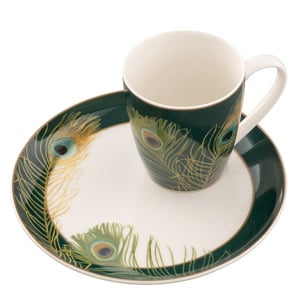 Aynsley Peacock Feather Mug & Tray Set  - Extra 25% off with LC25
