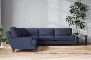 nkuku Marri Corner Sofa | Make To Order | Grand | Recycled Cotton Navy