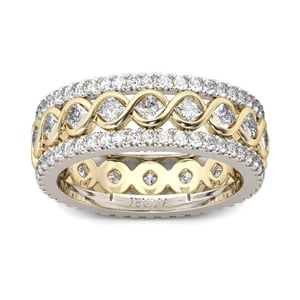 Jeulia Infinity Princess Cut Sterling Silver Women's Band