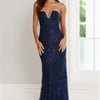 Wedded Wonders Strapless Maxi Dress Navy