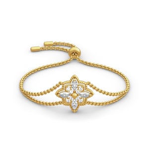 Jeulia Milgrain Floral Sterling Silver Bracelet