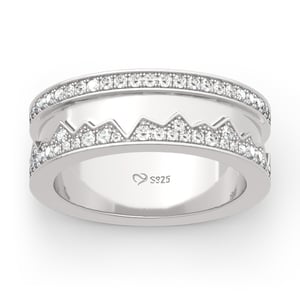 Jeulia Rocky Mountains Inspired Sterling Silver Band