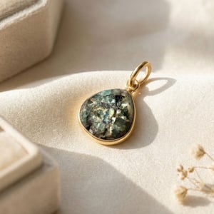 Gold Plated Emerald May Birthstone Heart Charm
