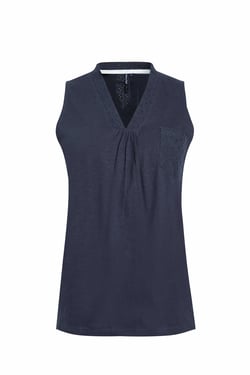 Weird Fish Ainey Broidery Pocket Vest Navy Size 8