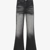 Vintage Washed Flare Jeans - Black / M