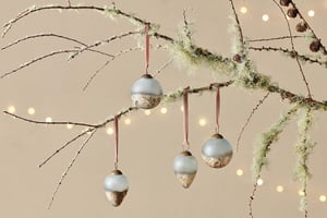 nkuku Ngolo Baubles Set Of 4 | Christmas Decorations | Aged Smoke