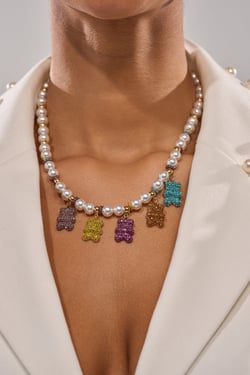 AKIRA Luxe Bear Charm Necklace