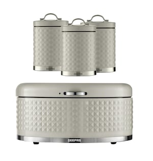 4-Piece Tea, Coffee, Sugar and Bread Bin Kitchen Canister Set